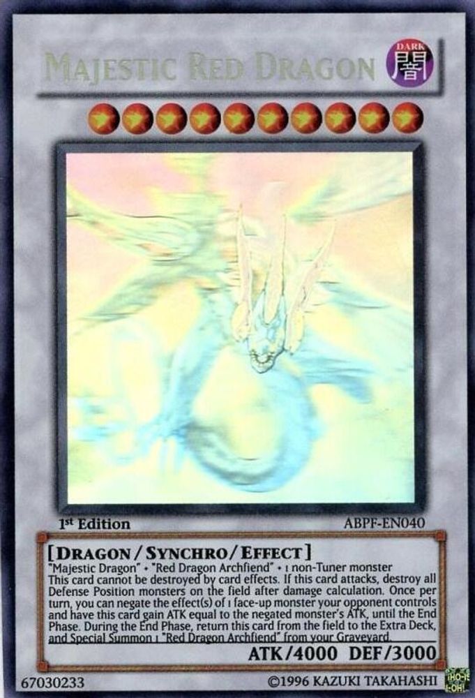 Majestic Red Dragon (Ghost Rare), 1st-edition, front