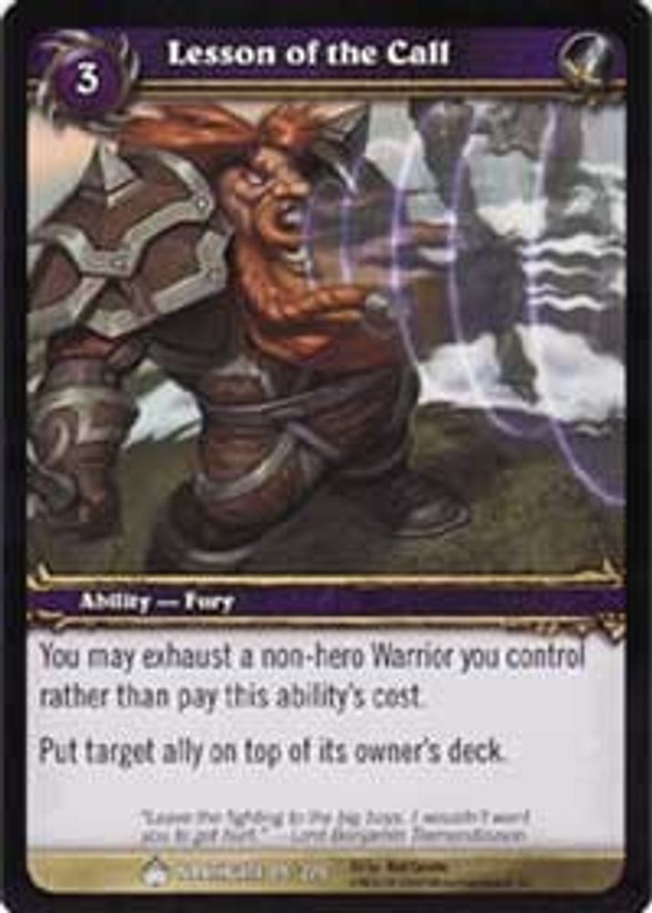 Lesson of the Call, Standard, front