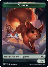 Squirrel // Treasure (013) Double-sided Token, Unfinity