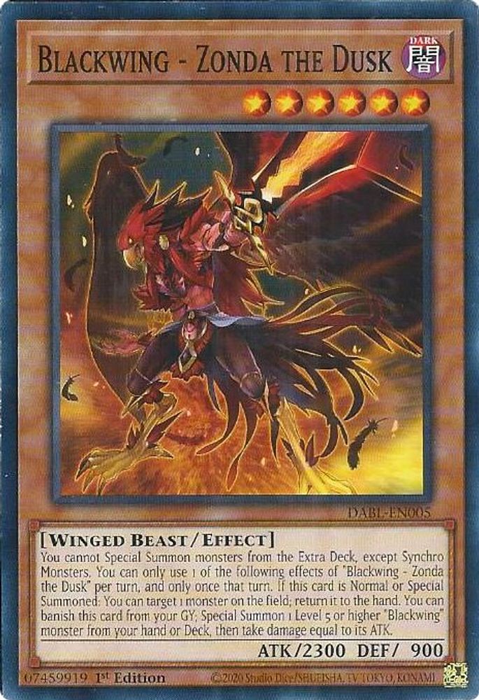 Blackwing - Zonda the Dusk, 1st-edition, front