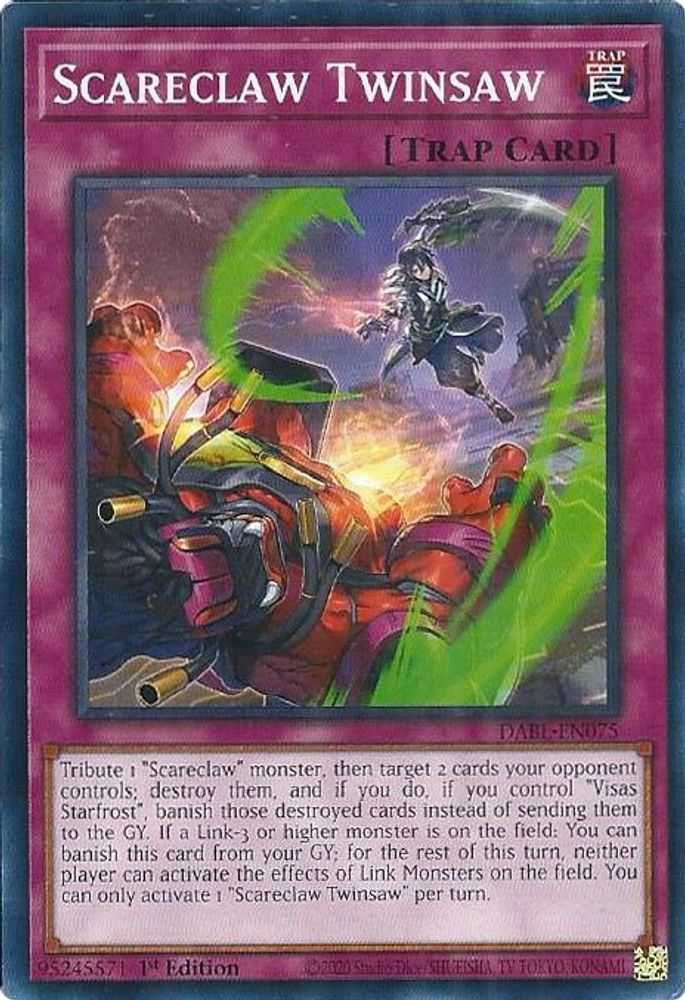 Scareclaw Twinsaw, 1st-edition, front