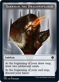 Emblem - Sarkhan, the Dragonspeaker Double-Sided Token, Starter Commander Decks