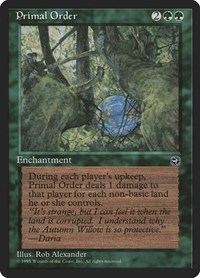 Primal Order, Homelands