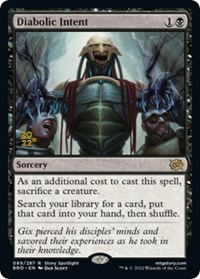 Diabolic Intent, Prerelease Cards
