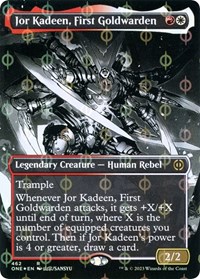 Jor Kadeen, First Goldwarden (Borderless) (Step-and-Compleat Foil), Phyrexia: All Will Be One