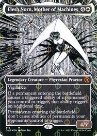 Elesh Norn, Mother of Machines (Borderless) (Step-and-Compleat Foil), Phyrexia: All Will Be One