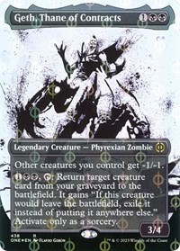 Geth, Thane of Contracts (Showcase) (Step-and-Compleat Foil), Phyrexia: All Will Be One