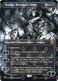 Vraska, Betrayal's Sting (Borderless) (Step-and-Compleat Foil), Phyrexia: All Will Be One