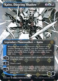Kaito, Dancing Shadow (Borderless) (Step-and-Compleat Foil), Phyrexia: All Will Be One