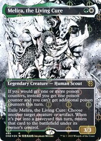 Melira, the Living Cure (Borderless) (Step-and-Compleat Foil), Phyrexia: All Will Be One