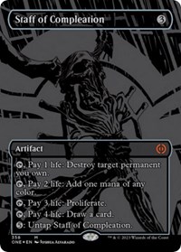 Staff of Compleation (Oil Slick Raised Foil), Phyrexia: All Will Be One