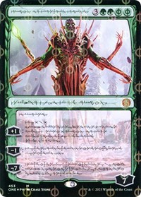 Nissa, Ascended Animist (Phyrexian) (Step-and-Compleat Foil), Phyrexia: All Will Be One