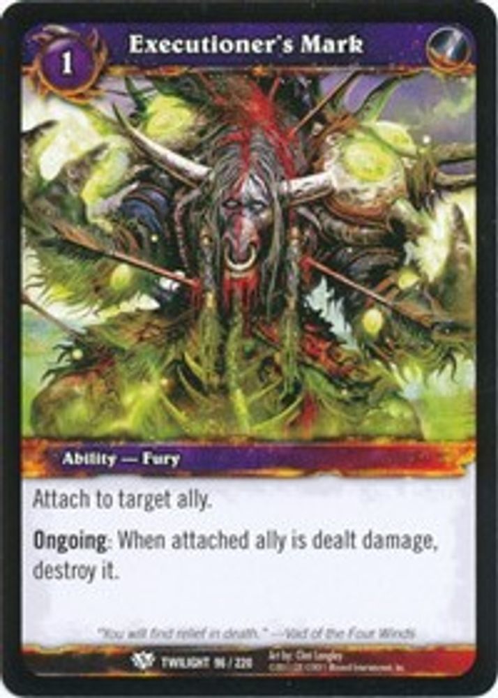 Executioner's Mark, Standard, front