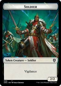 Soldier (008) // Angel (003) Double-Sided Token, Commander: Phyrexia: All Will Be One