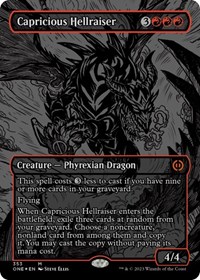 Capricious Hellraiser (Oil Slick Raised Foil), Phyrexia: All Will Be One