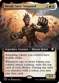 Neyali, Suns' Vanguard (Extended Art), Commander: Phyrexia: All Will Be One