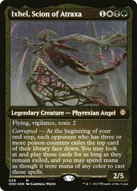 Ixhel, Scion of Atraxa (Display Commander) (Foil Etched) - Thick Stock, Commander: Phyrexia: All Will Be One