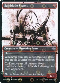 Sawblade Scamp (Showcase) (Step-and-Compleat Foil), Phyrexia: All Will Be One