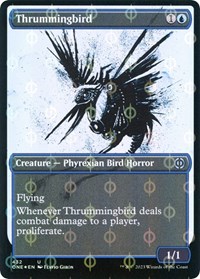 Thrummingbird (Showcase) (Step-and-Compleat Foil), Phyrexia: All Will Be One