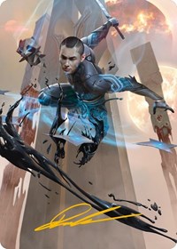 Kaito, Dancing Shadow Art Card (48/81) (Gold-Stamped Signature), Art Series: Phyrexia: All Will Be One