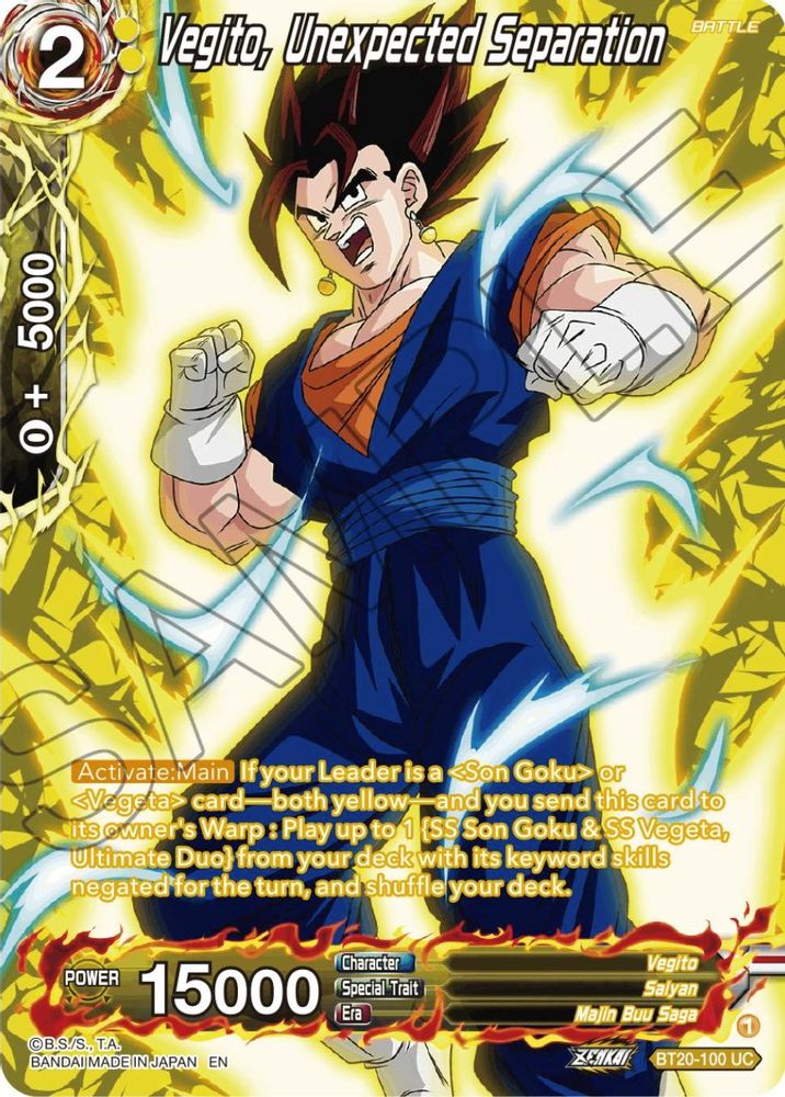 Vegito, Unexpected Separation (Silver Foil), Foil, front