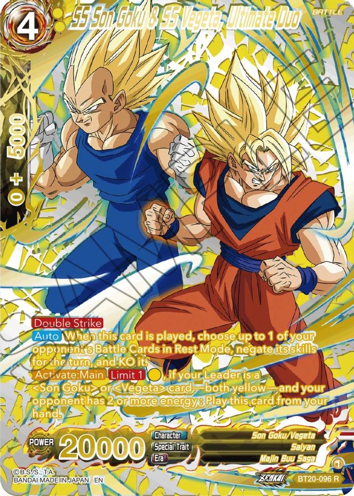 SS Son Goku & SS Vegeta, Ultimate Duo (Gold-Stamped), Foil, front