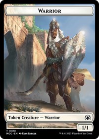 Warrior // Emblem - Elspeth, Sun's Champion Double-sided Token, Commander: March of the Machine