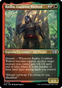 Radha, Coalition Warlord (Foil Etched), March of the Machine: Multiverse Legends