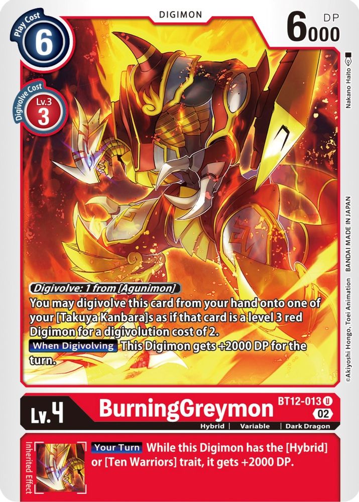 BurningGreymon, Standard, front