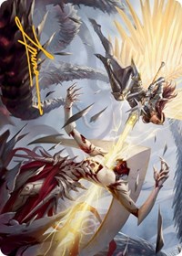 Elspeth's Smite Art Card (Gold-Stamped Signature), Art Series: March of the Machine