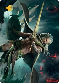 Serpent-Blade Assailant Art Card (40/81) (Gold-Stamped Signature), Art Series: March of the Machine