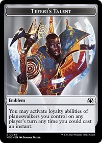 Emblem - Teferi's Talent // Phyrexian Myr Double-Sided Token, Commander: March of the Machine