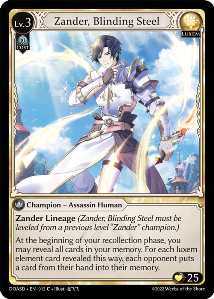 Zander, Blinding Steel, Standard, front