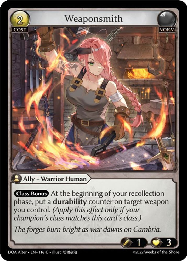 Weaponsmith, Standard, front