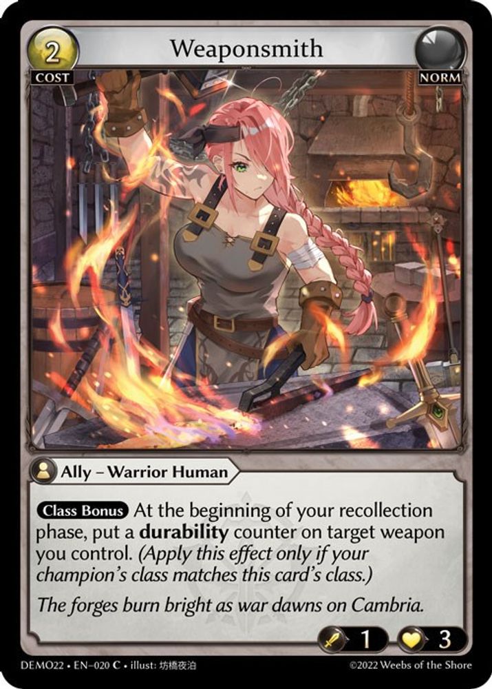 Weaponsmith, Standard, front