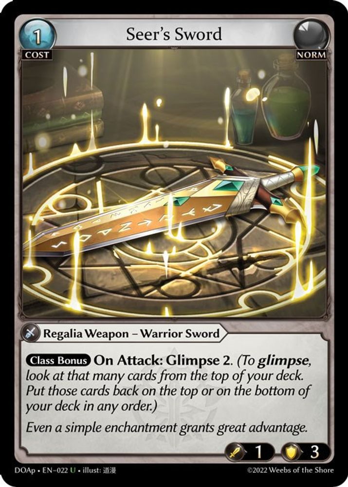 Seer's Sword, Standard, front