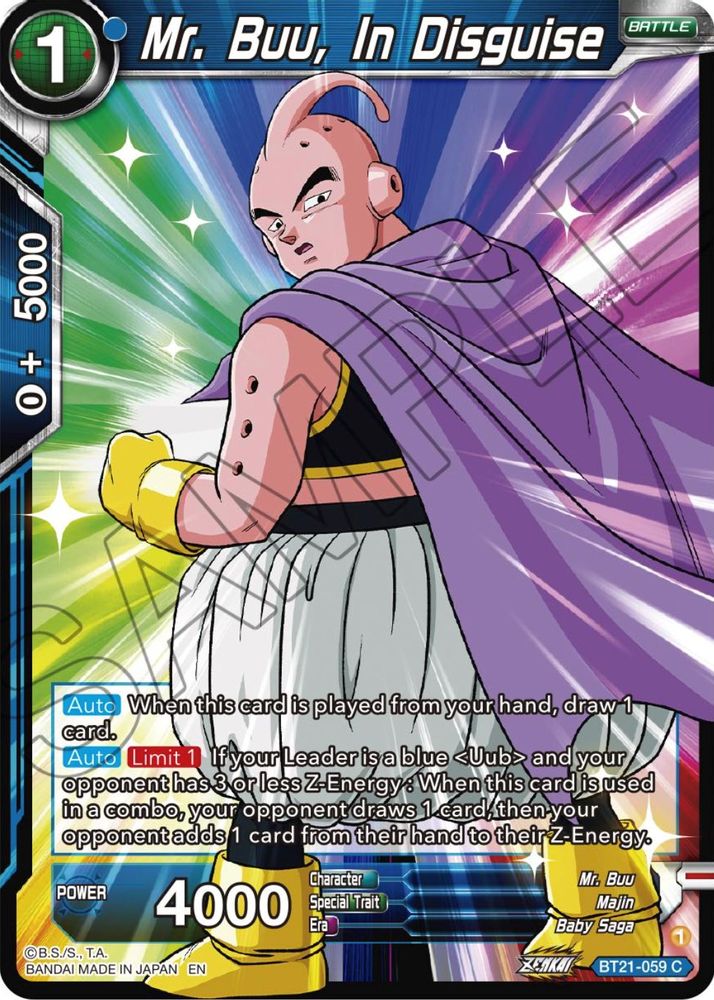 Mr. Buu, In Disguise, Standard, front