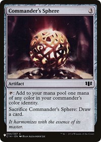 Commander's Sphere, The List Reprints