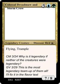 Colossal Dreadmaw and Storm Crow, Un-Known Event Playtest Cards