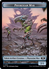 Phyrexian Myr // Dinosaur Double-Sided Token, March of the Machine