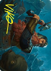 Gimli, Counter of Kills Art Card (10/81) (Gold-Stamped Signature), Art Series: Universes Beyond: The Lord of the Rings: Tales of Middle-earth