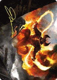 The Balrog, Flame of Udun Art Card (Gold-Stamped Signature), Art Series: Universes Beyond: The Lord of the Rings: Tales of Middle-earth
