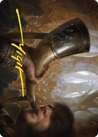 Horn of Gondor Art Card (Gold-Stamped Signature), Art Series: Universes Beyond: The Lord of the Rings: Tales of Middle-earth