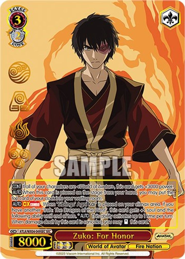 Zuko: For Honor (SEC), Standard, front