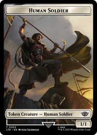 Human Soldier (0002) // Food (0009) Double-Sided Token, Universes Beyond: The Lord of the Rings: Tales of Middle-earth