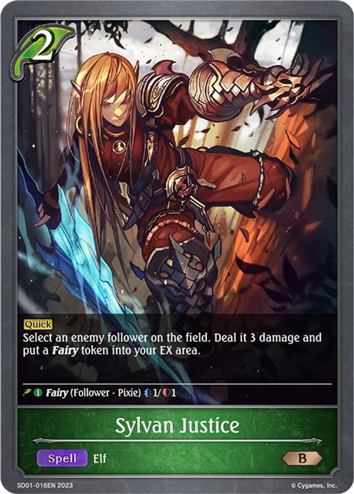 Sylvan Justice, Standard, front