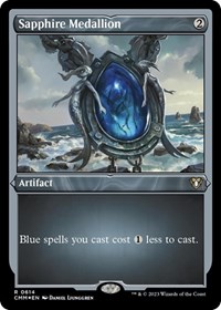 Sapphire Medallion (Foil Etched), Commander Masters
