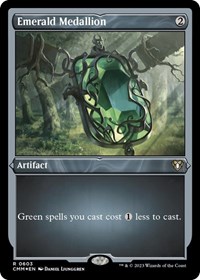 Emerald Medallion (Foil Etched), Commander Masters