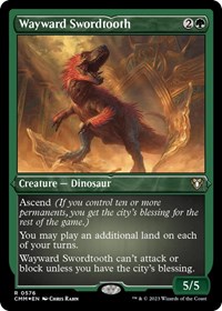 Wayward Swordtooth (Foil Etched), Commander Masters