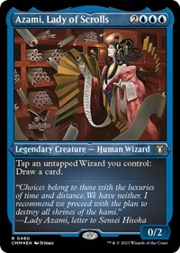 Azami, Lady of Scrolls (Foil Etched), Commander Masters